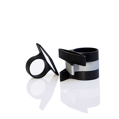 Ring R4 in black and silver Fashion style