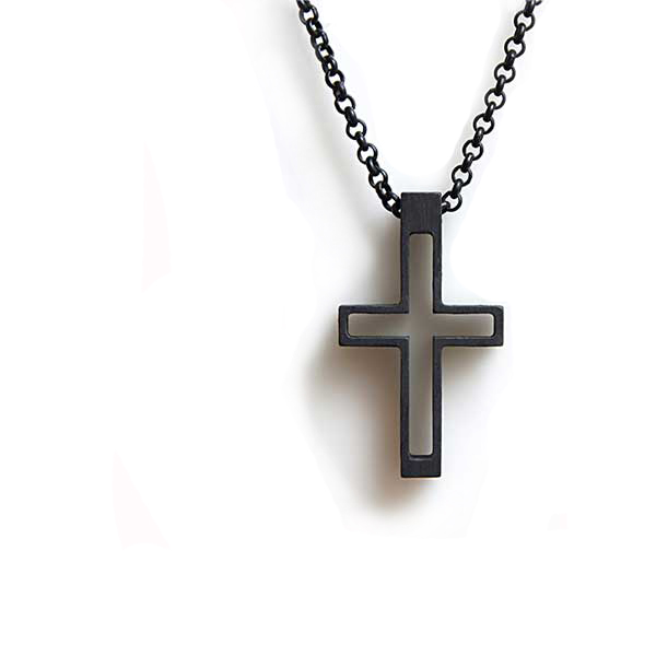 necklace cross k3 in black fashion style