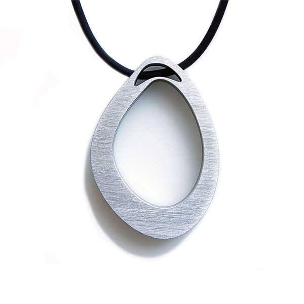 necklace Stone S1 Raw  ground aluminium