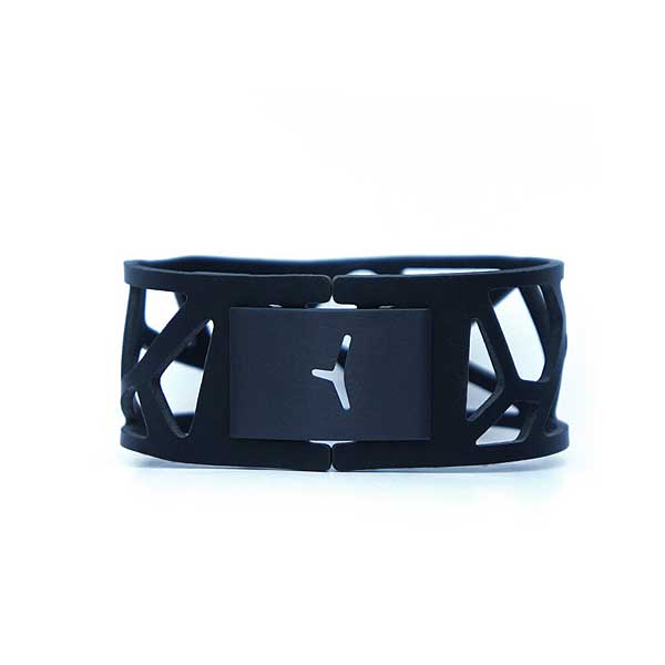 Quadra bracelet in black silicone  and aluminum