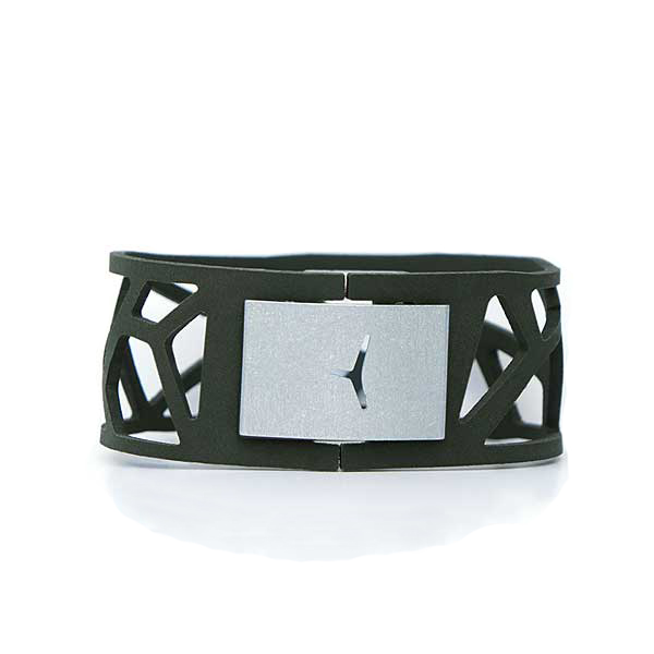 Fashion quadra unisex wristband in Silicone green